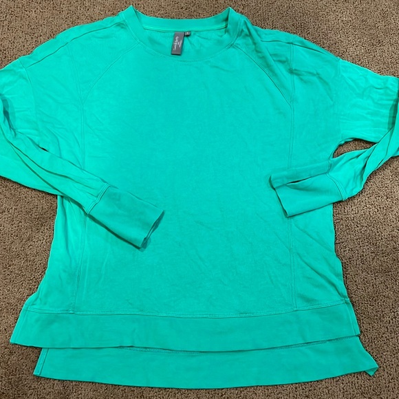 Sweaty Betty small green crew neck after class sweatshirt‎ thumbholes - Picture 1 of 8